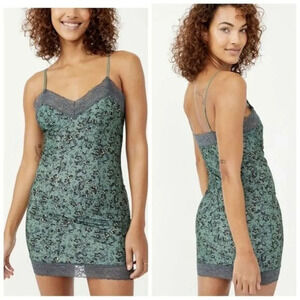 NWOT Free People Aqua Combo No Secrets bodycon Slip Dress